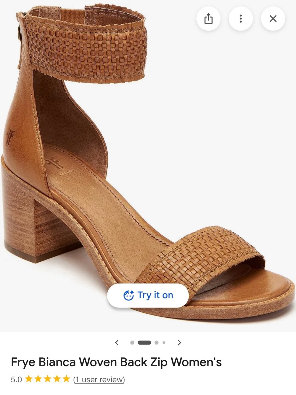 Frye Woven Bianca Leather Heel Sandals